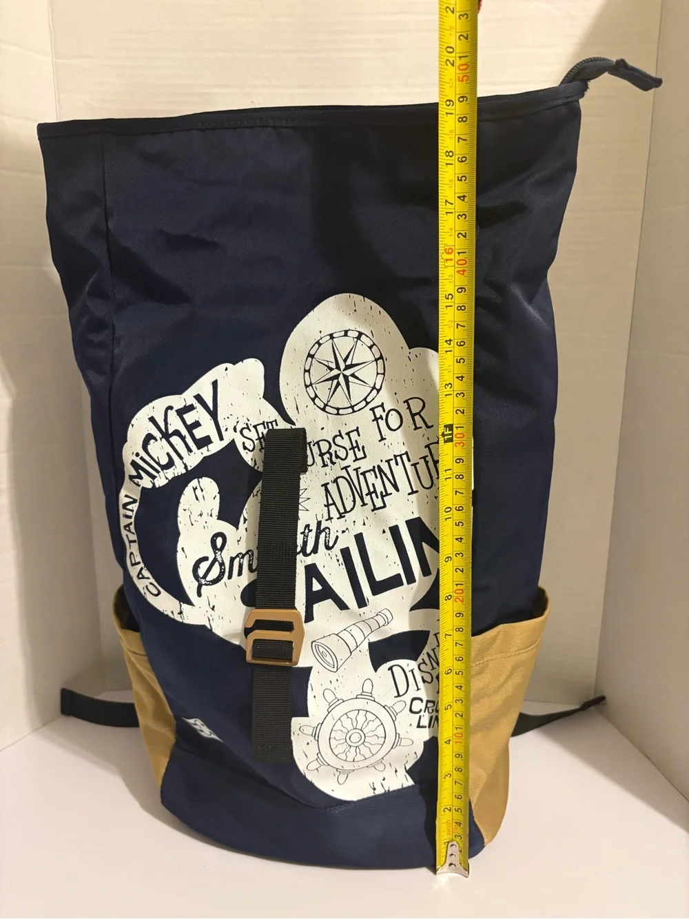 Disney Cruise Line Captain Mickey Smooth Sailing Roll-Top Padded Backpack Blue
